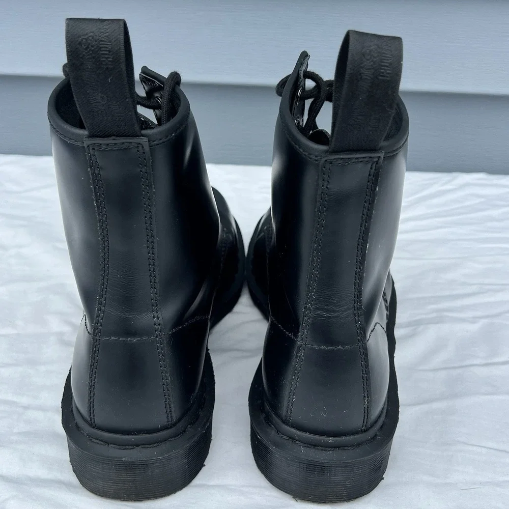 Dr. Martens 1460 Mono Smooth Leather Lace Up Boots Black Men's US 9 EU 42 Moto - Picture 6 of 13